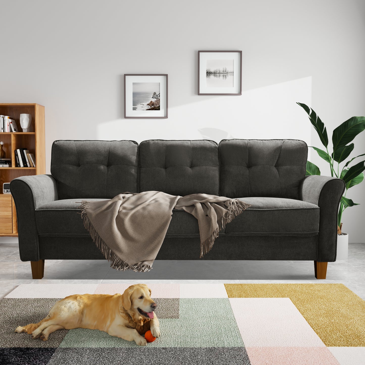 Silkir Dark Red 78" Sofa