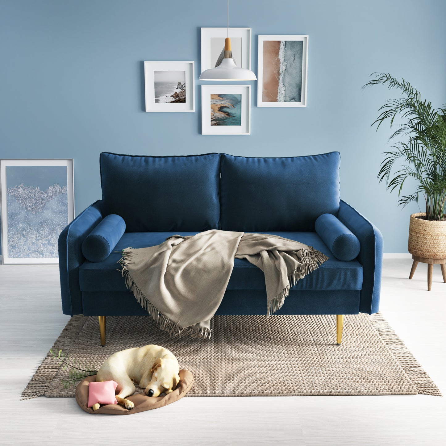 Silkir Space Blue 58" Sofa